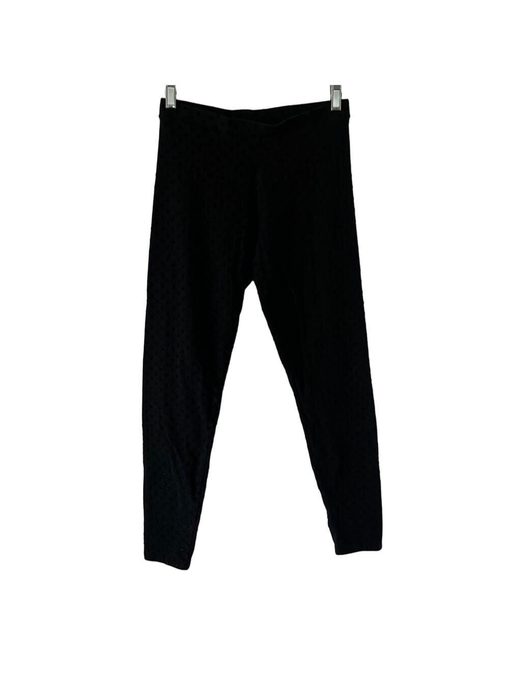LC Lauren Conrad Black Flocked Knit Leggings Woman Size Medium Stretch